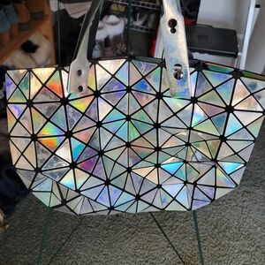 Holographic Geometric Tote Bag